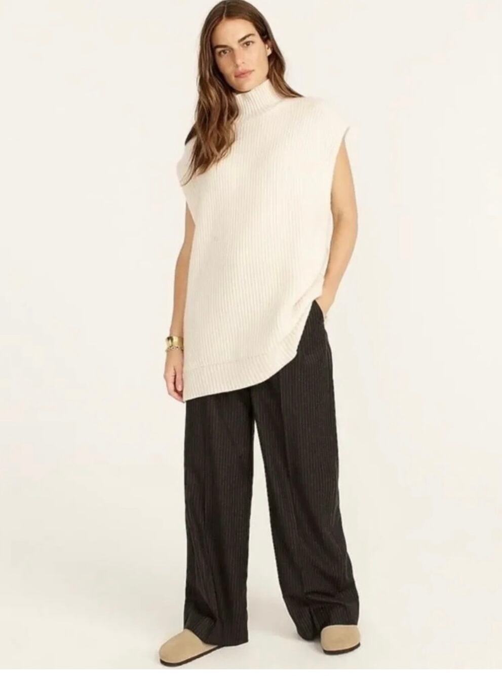 J. Crew Cashmere sleeveless turtleneck tunic